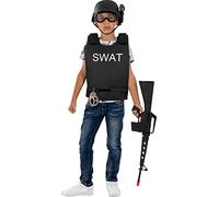 Funidelia | SWAT Vest s for boy Police officer, Agent, FBI, Professions - Costume for kids accessory fancy dress & props for Halloween, carnival & parties - Black