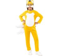 Funidelia Tails Costume - Sonic for boys and girls Official - Includes onesie with tail and mask, Size 5-6 years - Fancy dress costume for boys and girls for parties, Carnival and Halloween