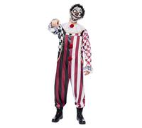 Funidelia Terrifying Clown Premium Costume for Men, Includes Jumpsuit, Shirt, Ruff and mask with hair, Killer Clown - Outfit for Adults for Parties, Carnival and Halloween - Size M
