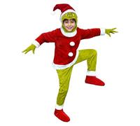 Funidelia The Grinch costume for boys and girls, Official License, Size 3-4 years The Grinch, Films & Series - Fancy dress for kids for parties, Carnival and Halloween