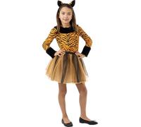 Funidelia | Tiger costume for girl Animals, Desert, Jungle - Costume for kids accessory fancy dress & props for Halloween, carnival & parties - Size 10-12 years - Orange