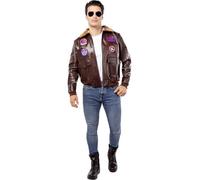 Funidelia | Top Gun Aviator Jacket for man Pilot, Aviator, Professions - Costume for adults accessory fancy dress & props for Halloween, carnival & parties - Size L