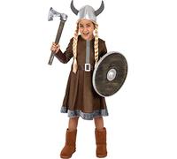 Funidelia | Viking Costume for girl Nordic, Valkyrie, Barbarian, Vikings - Costume for kids accessory fancy dress & props for Halloween, carnival & parties - Size 3-4 years - Brown