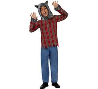 Funidelia | Werewolf Costume for boy Horror, Werewolf, Big bad wolf, Halloween - Costume for kids accessory fancy dress & props for Halloween, carnival & parties - Size 10-12 years - Brown