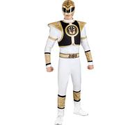 Funidelia White Power Ranger Costume for man, Official License, Size M Films & Series, Superheroes - Fancy dress for adults for parties, Carnival and Halloween