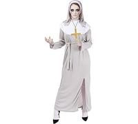 Funidelia | Zombie Nun costume with Cross for woman Religious, Sister Act, Professions - Costume for adults accessory fancy dress & props for Halloween, carnival & parties - Size M - Grey/Silver