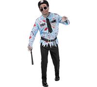 Funidelia | Zombie Police Officer Costume for man Undead, Halloween, Horror - Costume for adults accessory fancy dress & props for Halloween, carnival & parties - Blue