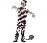 Funidelia | Zombie prisoner costume with ball for boy Thief, Robber, Burglar, Professions - Costume for kids accessory fancy dress & props for Halloween, carnival & parties - Size 10-12 years
