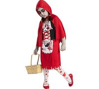 Funidelia | Zombie Red Riding Hood Costume s for girl Undead, Halloween, Horror - Costume for kids accessory fancy dress & props for Halloween, carnival & parties - Size 7-9 years - Red