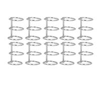 Funien 10Pcs 3 Ring Metal Binders Book Rings, Stainless Steel Binder Clips for Notebook, Travel Diary with and Proof Feature Compatible with 6 Hole, 20 Hole Inner Cores (25mm)