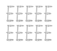 Funien 10Pcs 3 Ring Metal Binders Book Rings, Stainless Steel Binder Clips for Notebook, Travel Diary with and Proof Feature Compatible with 6 Hole, 20 Hole Inner Cores (15mm)