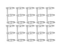 Funien 10Pcs 3 Ring Metal Binders Book Rings, Stainless Steel Binder Clips for Notebook, Travel Diary with and Proof Feature Compatible with 6 Hole, 20 Hole Inner Cores (20mm)