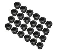 Funien 24Pcs Guitar String Button Ferrules, High Cost Performance and Large Quantity Plastic Material Semi Closed Design with Stability and Durability for Guitar Parts, 10mm Open Retro (Black)