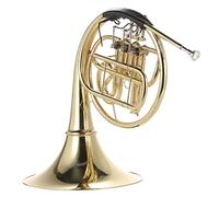 Funien 3 Bb Key Lacquer Finish French Horn with Cupronickel Mouthpiece Case, Gold Lacquer Single-Row Horn for Student, Beginner, Teacher and Music Lovers, Brass Bore, 12" Bell, 3