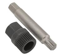 Funien 33 Teeth Pulley Wrench Kit, Steel Spline Socket Puller Remover Tool with Drill Bit, Replacement for Alternators, Peugeot,