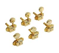 Funien 3Pcs Left and 3 Right Guitar String Tuner Peg Set Kit, Metal Tuning Key Machine Head for Acoustic Electric, Quick and Accurate Adjustment with Great Durability (Gold)