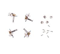 Funien 4PCS Ukulele Tuning Peg Chrome Color Metal Ukulele Machine Head Tuner for Replacement, Fast Tuning, Classic Appearance, Sturdy Material, Easy Installation with White Buttons,