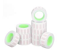 Funien 5000 Price Tag Labels Stickers, Double Red Lines for Clear Prints, Suitable for Most Single Row Price Machines, 21x12mm, 3 Tubes (10 Rolls/Tube, 500 Sheets/roll), Printing