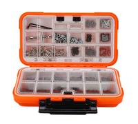 Funien 537pcs RC Screw Kit for 1/8 1/10 /12 /16 Scale RC Cars Trucks Crawler, Metal Storage Box, Double Sided Lid, Various Brands Compatibility, 537 Pieces, Stainless Steel Mat