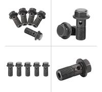 Funien 5pcs Motorcycle Banjo Bolts & Washers, Rustless Iron M10 X1.25/M10 * 1.0mm, Fit for Most Brake Caliper, Clutch Master, Radiates Energy Hose with Neat Threads (M10×1.25mm)