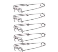 Funien 5PCS Stainless Steel Long Line Clips Snap Swivels Fishing Connectors Quick Change Pin with Polished Smooth Surface for Freshwater Saltwater Surf Ocean Fishing (2.6 * 100MM)
