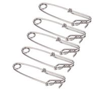 Funien 5PCS Stainless Steel Long Line Clips Snap Swivels Fishing Connectors Quick Change Pin with Polished Smooth Surface for Freshwater Saltwater Surf Ocean Fishing (3.0 * 110MM)