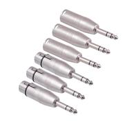 Funien 6 Pack 1/4 to XLR 6.35mm Female to XLR Male and 6.35mm Male to XLR Female Adapter Zinc Alloy Stereo Mixer Microphone Audio Adapter Connector