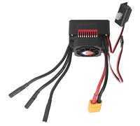 Funien 60A Waterproof Brushless ESC with XT60 Plug for 1/10 RC Car Model, High Performance, Durable Material, Easy to Program, 1 Unit