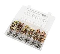 Funien 65 Pcs U and Screw Assortment Kit, Hard Stainless Steel Nut Fasteners with Multicompartment Case, Universal Fit for Motorcycles, Cars, U Type Mounting Retainer Clips Included