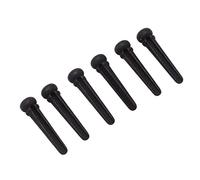 Funien 6Pcs Ebony Guitar Bridge Pins Set, Long Life Span, Simple Installation, Delicate Appearance, with Clarity and Resonance for Acoustic Guitars, Black Color