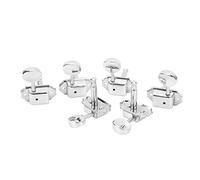 Funien 6Pcs String Tuning Key Oval Retro 1:15 Gear Ratio Semi Closed Guitar Tuning Keys Silver, Well Made, Suitable for Many Styles of Guitars, Compact Size and Light Weight for Easy