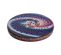 Funien 8 Inch Ocean Drum Ethnic Percussion Instrument Painted Drum Pattern Birch Wooden Drum Woven Edge for Home Party Supplies Onomatopoeic Music Portable Hand Drum Instrument