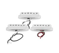 Funien Alnico 5 Magnet Guitar Pickup Set, Winding Machine & Magnetic Calibration. Twice the Output, Ideal Power with Simple Installation. Metal & Plastic, White color. 6-7K Neck & (White)