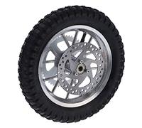Funien AntiSkid AntiSlip AntiSliding 12.5x2.75in Mini Rear Wheel Rubber Steel Alloy, Easy to Install, Save Time, Replace the Original Car, For 2 Stroke Mini Dirt Bike, Made of (A (Silver))