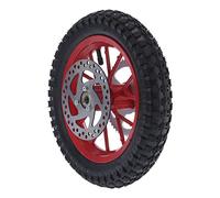 Funien AntiSkid AntiSlip AntiSliding 12.5x2.75in Mini Rear Wheel Rubber Steel Alloy, Easy to Install, Save Time, Replace the Original Car, For 2 Stroke Mini Dirt Bike, Made of (C (red))