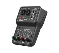 Funien Audio Interface Professional Recording Sound Card 16bit/48kHz Mini USB Audio Interface Sound Card 2-In & 2-Out with 48V Phantom Power USB-B Cable Studio Recording Equipment for Music Recording