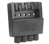 Funien Bass Bridge Tail, Zinc Alloy 4-String Headless Musical Instrument Accessories Black with Complete Kit for Easy Installation