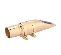 Funien Brass Sax Mouthpiece, Made of High Quality Metal, Durable with Delicate Design, Pretty Good Sound, Comfortable Feeling, with 2 Pads, for Classical Music Playing