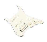 Funien Fashionable Electric Guitar Loaded Pickguard, White Scratch Plate with Built in Pickup, Split Coil Function for Different Tonal Effects, Easy to Install, Sturdy Materials (SSH19)