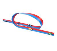 Funien Flexible Race Track Bendable Car Race Track 14.76ft Red and Blue PVC Washable Smooth Edge Suction Cup with 4 Cars 4 Suction Cups for 1:50 Scale Ca