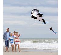 Funien Funien 3D Kite Huge Frameless Soft Parafoil Flying Kite (Black & White)