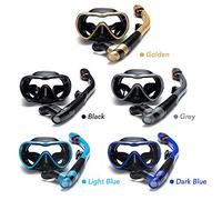 Funien Funien Leakproof Snorkel Set Anti-fog Swimming Snorkeling Goggles Glasses with Dry Snorkel Tube for Snorkeling Swimming Diving (Dark blue)