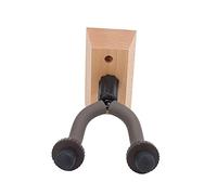 Funien Guitar Wall Mount Holder with Solid Wood Base, Bass Wall Mount Holder for Electric Ukulele Bass, Space-Saving Design for Home and Studio Use