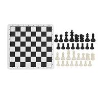 Funien International Standard Chess Set Durable Plastic Chess Game with Chessboard for Logical Thinking and Problem-Solving Ideal for Kids and Adults Black White 9.5x9.5in