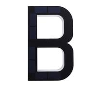 Funien LED Solar Lighted House Number Backlit Water Proof Address Sign for Modern Home Exterior Nighttime Illumination, ABS Black 9in Letter B