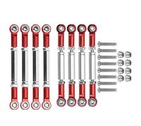 Funien Metal Linkage Arm Tie Rod Ends Connector Lightweight Steering Pull Rod for Remote Control Car Enthusiasts (Red)