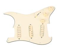 Funien Metal + Plastic Beige Electric Guitar Pickguard for Classic Sound, 3 Double Coil Pickups, 3 Layer PVC Panel Protection, 5-Way Switch, Volume and Tone Control, Ready to Play