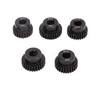 Funien Molybdenum Alloy Steel 48DP Pinion Gear Set with Five Gears for 1/10 RC Car, 5.0mm Antirust Motor Gear