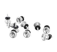 Funien Mushroom Style Guitar Strap Button, Premium Metal Material, Pack of 10 Replacement Kit for Ukulele Bass, Easy Adjustment, Universal Use (Silver)