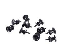 Funien Mushroom Style Guitar Strap Button, Premium Metal Material, Pack of 10 Replacement Kit for Ukulele Bass, Easy Adjustment, Universal Use (Black)